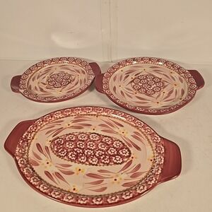 Temp-tations Presentable Ovenware Pair of Round 6" & 7" One Oval 8" Serving Dish